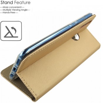 Telone atverčiamas dėklas - auksinės spalvos (Huawei P30 LITE) Telone atverčiamas dėklas - auksinės spalvos (Huawei P30 LITE)